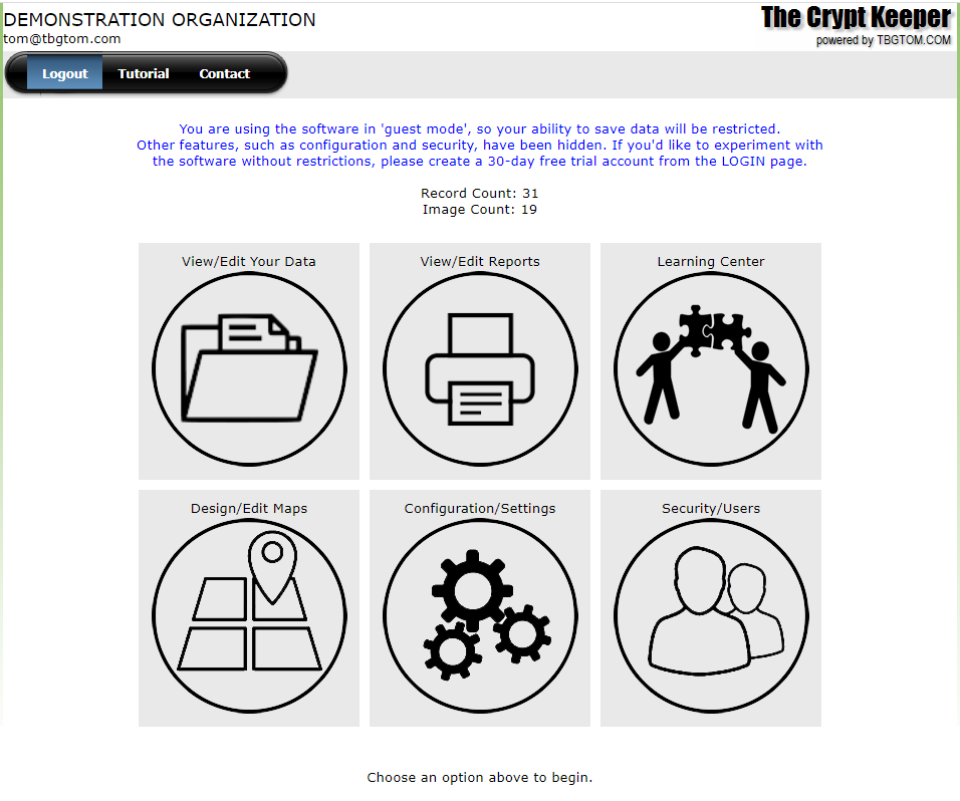 screenshot of The Crypt Keeper